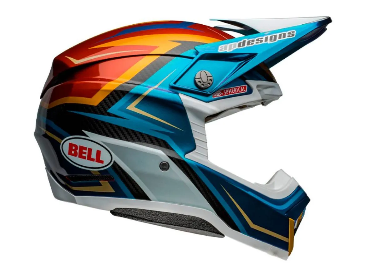 CASCO OFF ROAD BELL MOTO-10 SPHERICAL 2024 TOMAC BIANCO / ORO ECE 06