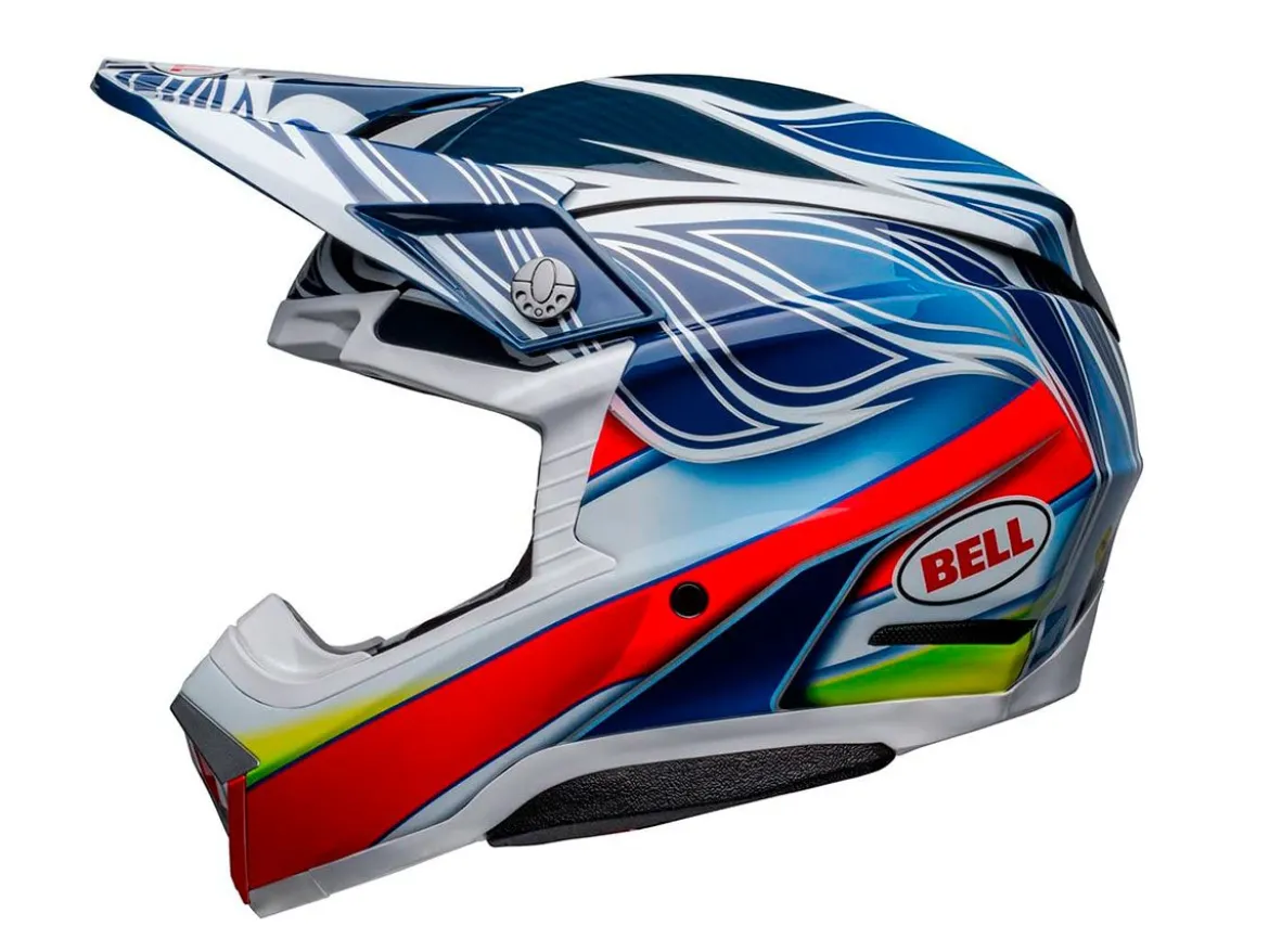 CASCO OFF ROAD BELL MOTO-10 SPHERICAL TOMACRPC23 BLU E BIANCO