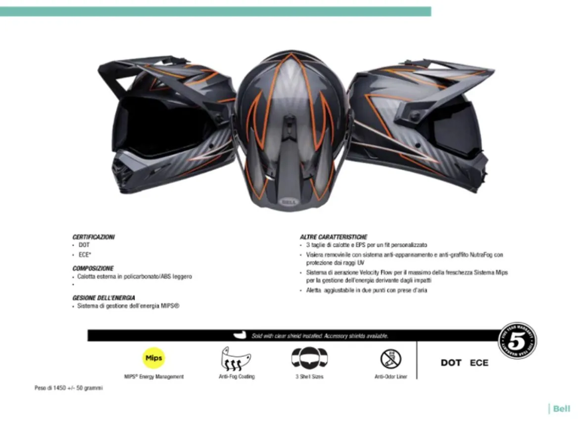 CASCO OFF ROAD BELL MX-9 ADV MIPS NERO OPACO