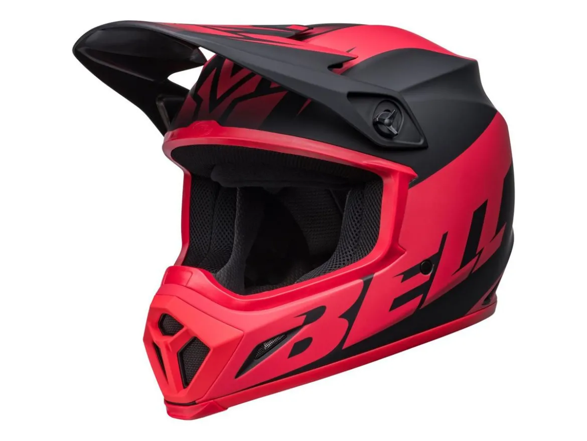CASCO OFF ROAD BELL MX-9 MIPS DISRUPT NERO E ROSSO OPACO