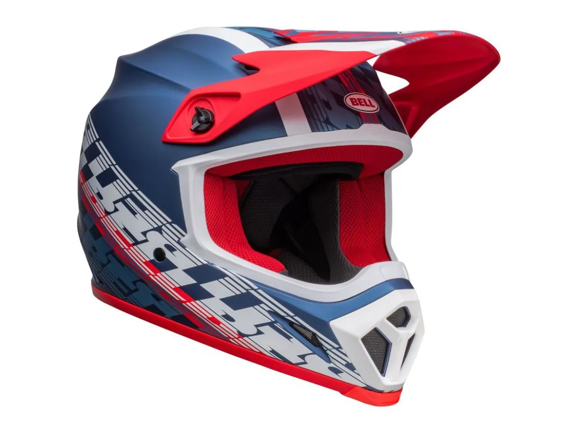 CASCO OFF ROAD BELL MX-9 MIPS OFFSET BLU E BIANCO METALLICO OPACO