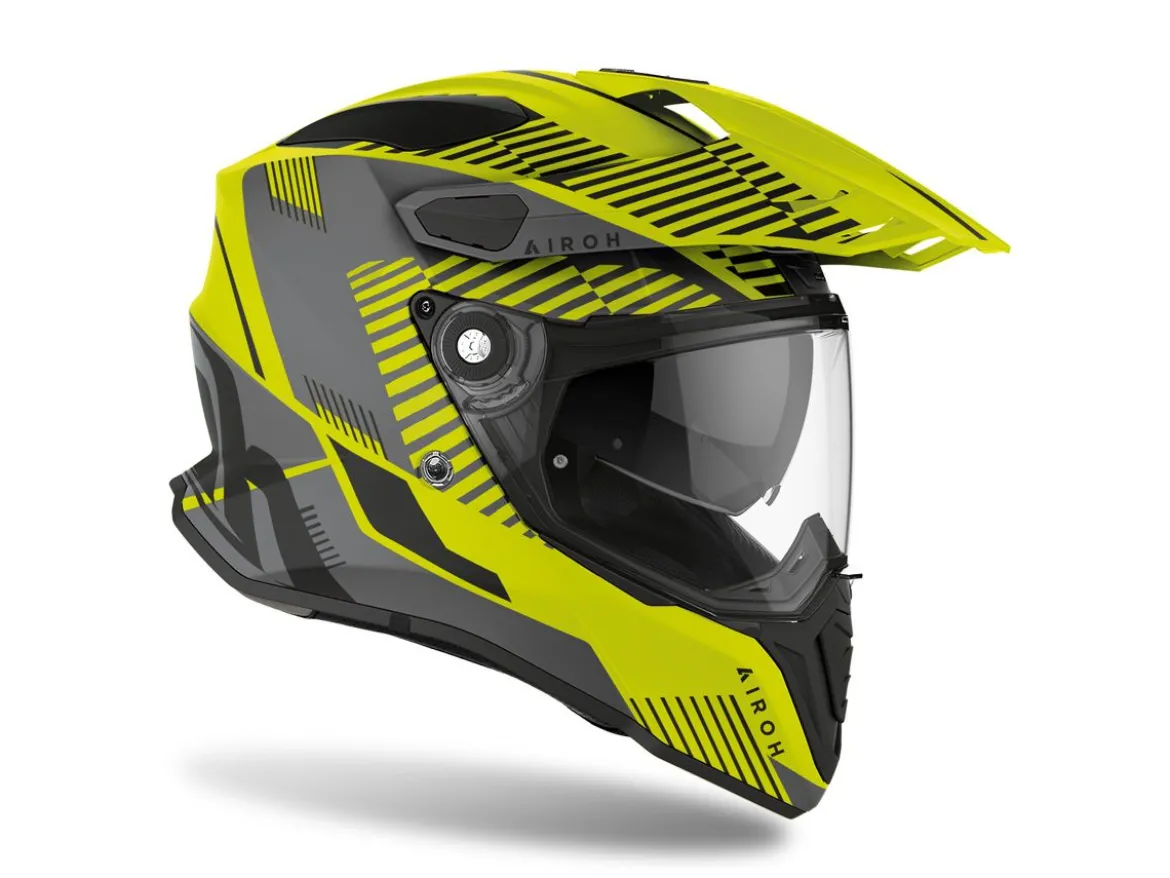 CASCO TOURING AIROH COMMANDER BOOST GIALLO NERO OPACO