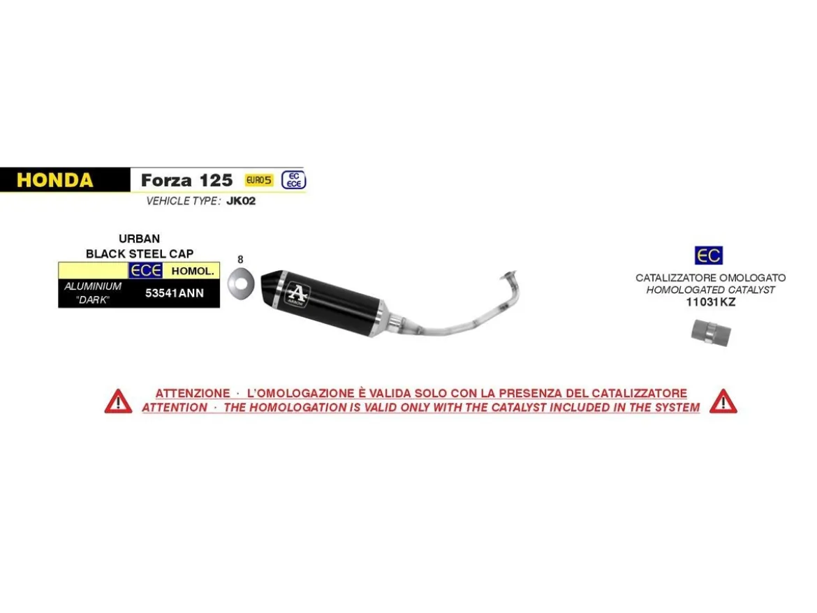 CATALIZZATORE ARROW HONDA FORZA 125 2021-2023