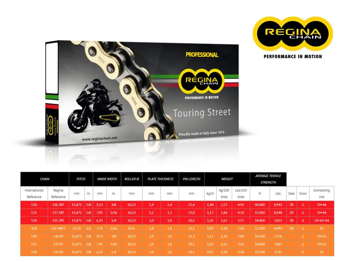 CATENA REGINA 135ZRT PASSO 520 KAWASAKI W 800 17+