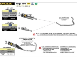COLLETTORI SCARICO ARROW KAWASAKI NINJA 400 2023