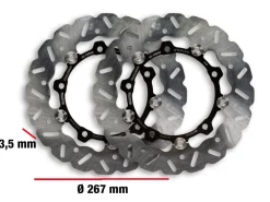 COPPIA DISCHI FRENO ANTERIORE WHOOP DISC ESTERNO 267-SPESSORE 3,5MM MALOSSI YAMAHA T MAX SX 530 IE 4T LC EURO 4 2017+ (J415E)