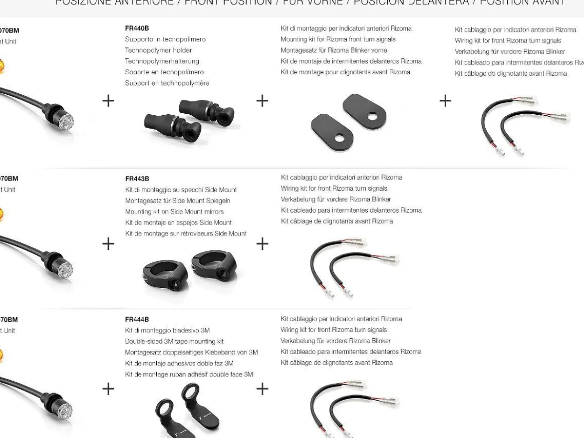 COPPIA INDICATORI DIREZIONE LIGHT UNIT ANTERIORI RIZOMA YAMAHA YZF R1 / M 2020-2025