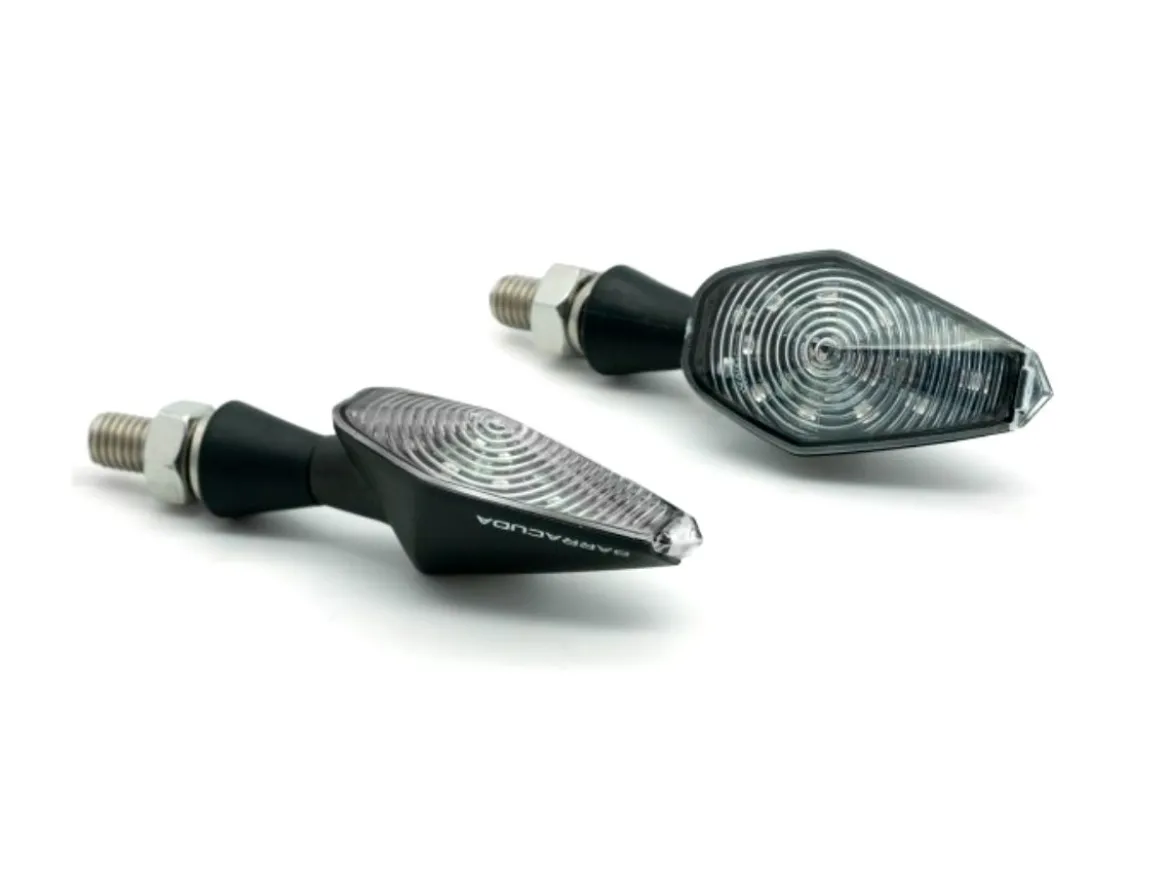 COPPIA INDICATORI MINIVIPER LED NERE BARRACUDA UNIVERSALI