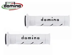 COPPIA MANOPOLE BIANCO/NERO ROAD / RACING DOMINO DIAMETRO 22-26 UNIVERSALI