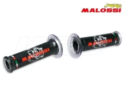 COPPIA MANOPOLE NERE SENZA CHIUSURA A LATO CON LOGO TRIBALE MALOSSI UNIVERSALI