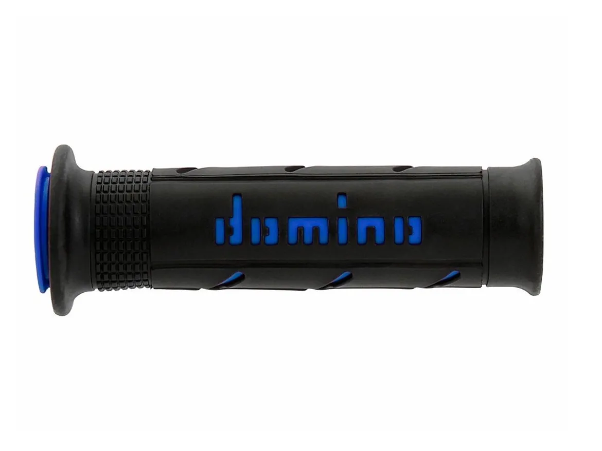 COPPIA MANOPOLE NERO/BLU ROAD-RACING DOMINO DIAMETRO 22-26 UNIVERSALI