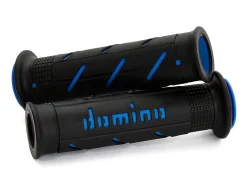 COPPIA MANOPOLE NERO/BLU ROAD-RACING DOMINO DIAMETRO 22-26 UNIVERSALI