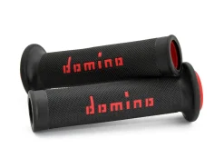 COPPIA MANOPOLE RACING DOMINO STRADALI DIAMETRO 20-26 NERO-ROSSO