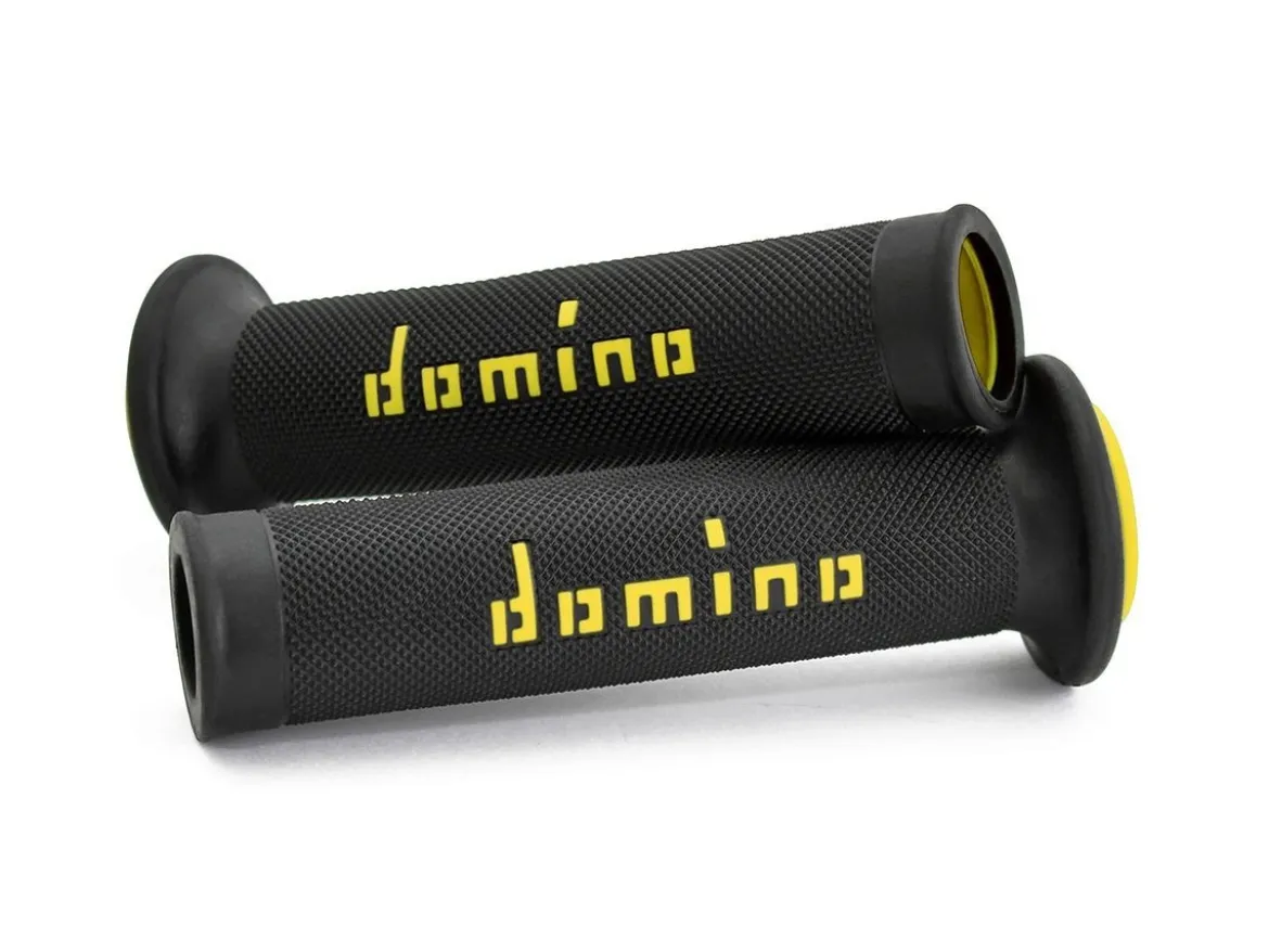 COPPIA MANOPOLE RACING DOMINO STRADALI DIAMETRO 20-26 NERO-GIALLO