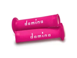 COPPIA MANOPOLE RACING DOMINO STRADALI DIAMETRO 22-26 FUCSIA/BIANCO