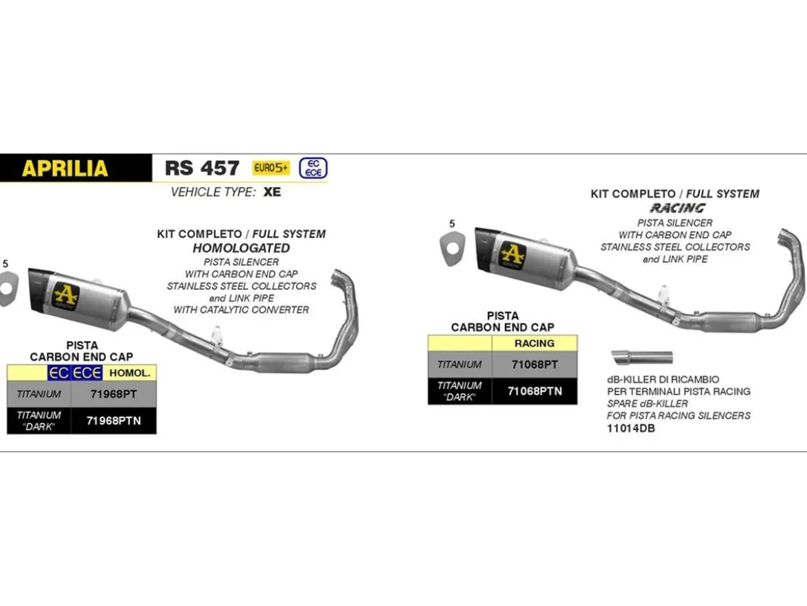 DB KILLER ARROW PER TERMINALE PISTA DIAMETRO 35 APRILIA RS 457 2024