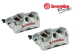 220D02010 COPPIA PINZE FRENO RADIALI BREMBO RACING STYLEMA 100MM PASTIGLIE INCLUSE