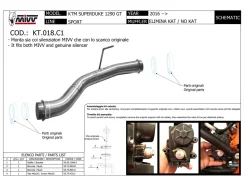 DECATALIZZATORE MIVV INOX KTM SUPER DUKE 1290 GT 2016-2024