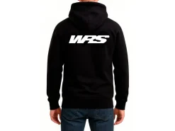 FELPA CON ZIP E CAPPUCCIO ORIGINALE WRS 100% COTONE LOGO BIANCO
