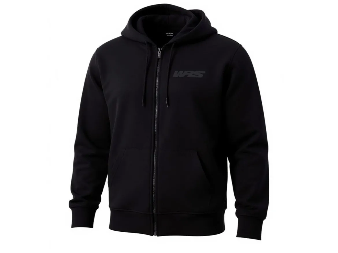 FELPA CON ZIP E CAPPUCCIO ORIGINALE WRS 100% COTONE LOGO NERO