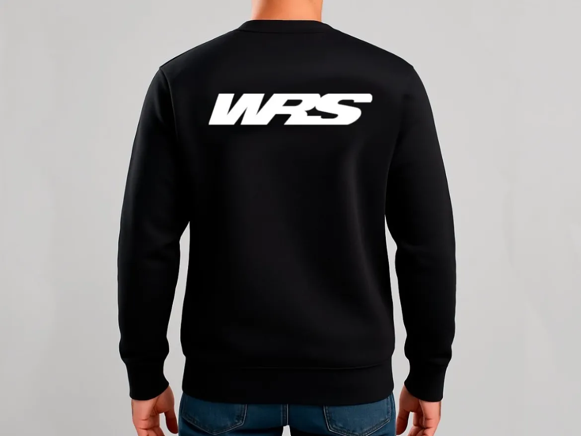 FELPA GIROCOLLO ORIGINALE WRS 100% COTONE LOGO BIANCO