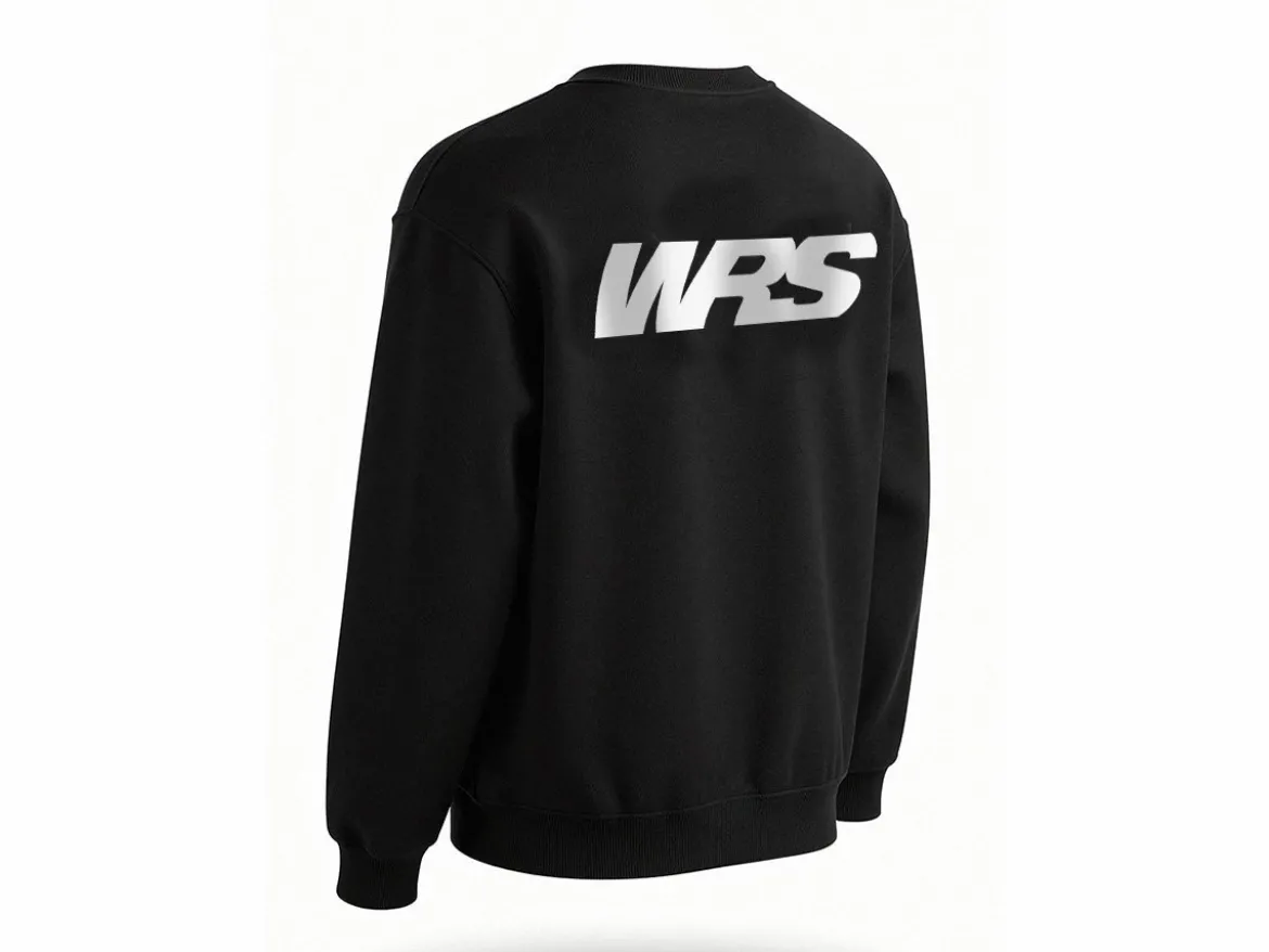 FELPA GIROCOLLO ORIGINALE WRS 100% COTONE LOGO BIANCO