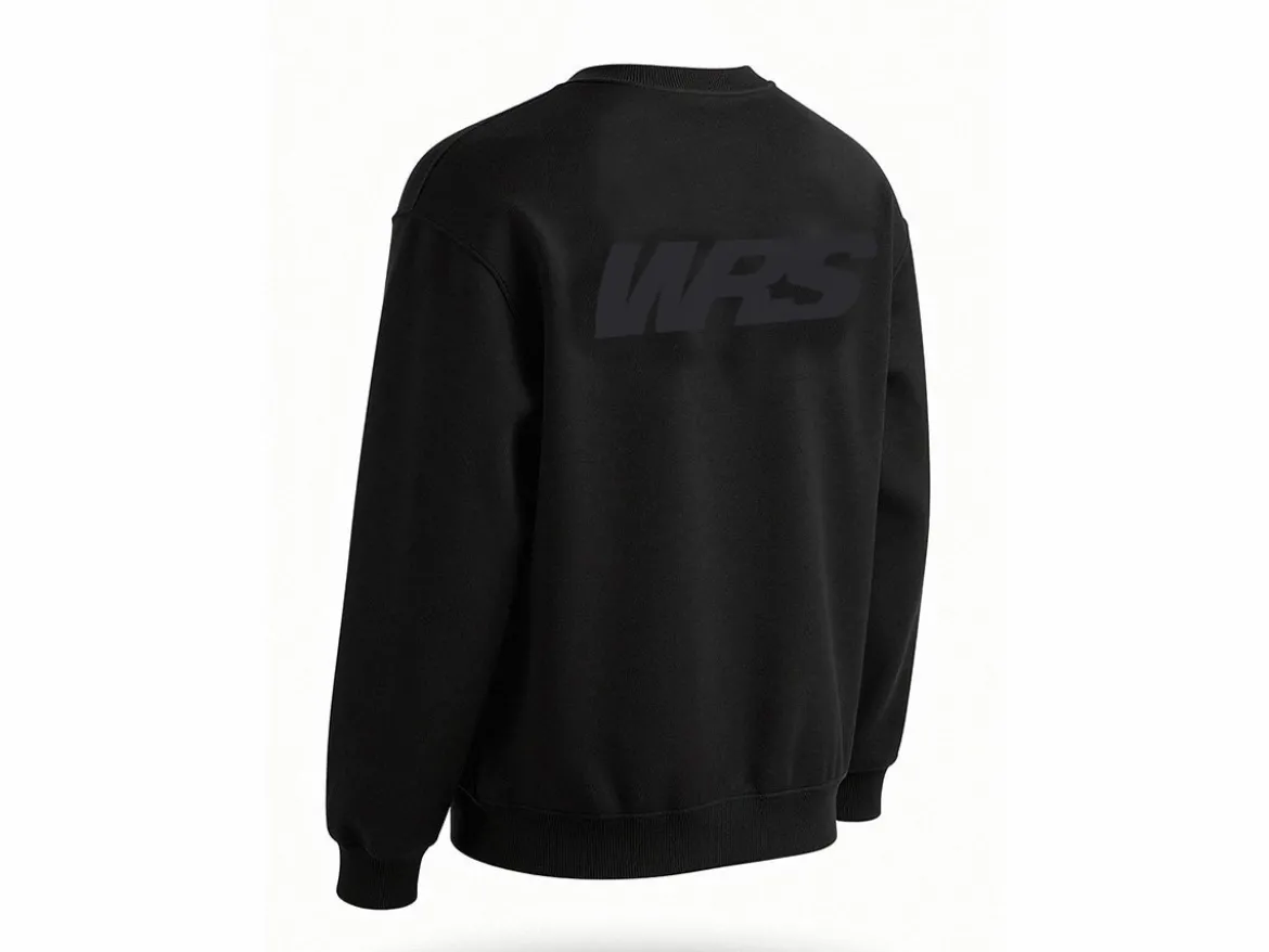 FELPA GIROCOLLO ORIGINALE WRS 100% COTONE LOGO NERO