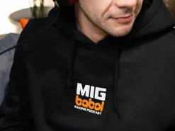 FELPA NERA CON CAPPUCCIO UFFICIALE MIG BABOL RACING PODCAST