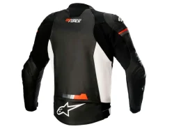 GIACCAÂ PELLE GP FORCE ALPINESTARSÂ NERO / BIANCO / ROSSO FLUO