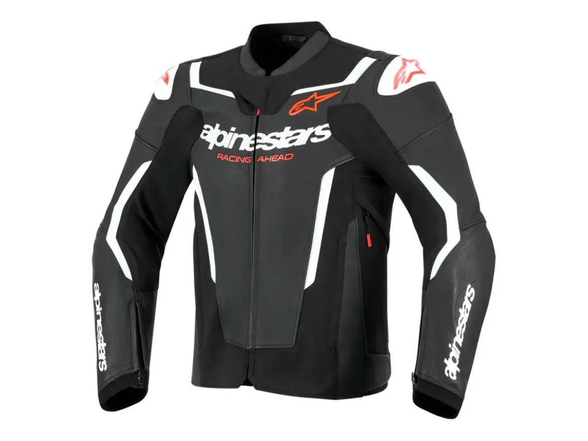 GIACCA PELLE GP FORCE V2 ALPINESTARS NERO / BIANCO