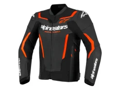 GIACCA PELLE GP FORCE V2 ALPINESTARS NERO / ROSSO FLUO