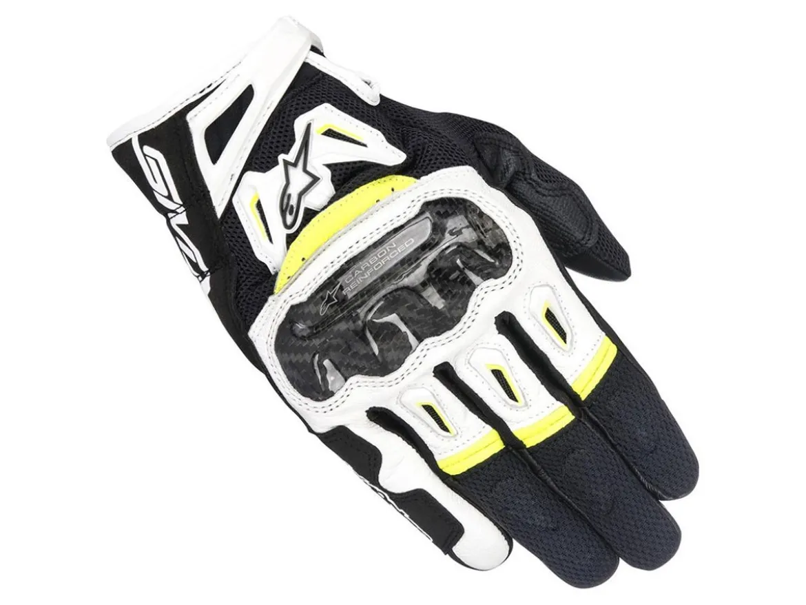 GUANTI SMX-2 AIR CARBON V2 ALPINESTARS NERO / BIANCO / GIALLO
