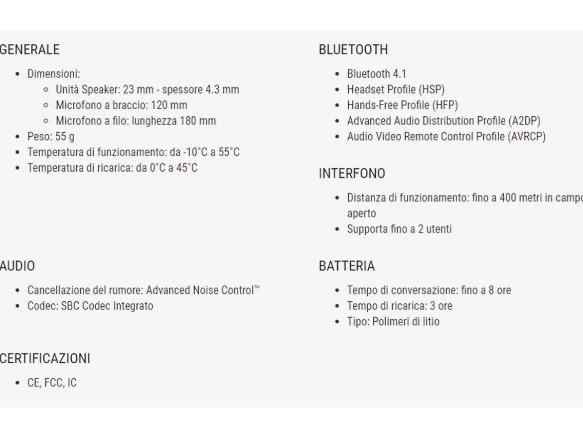 INTERFONO BLUETOOTH SINGOLO SENA 3S PLUS UNIVERSAL PER CASCHI MODULARI/INTEGRALI