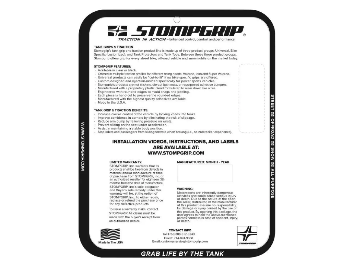 KIT ADESIVI SERBATOIO STOMPGRIP VOLCANO DUCATI PANIGALE V4 / S 2025
