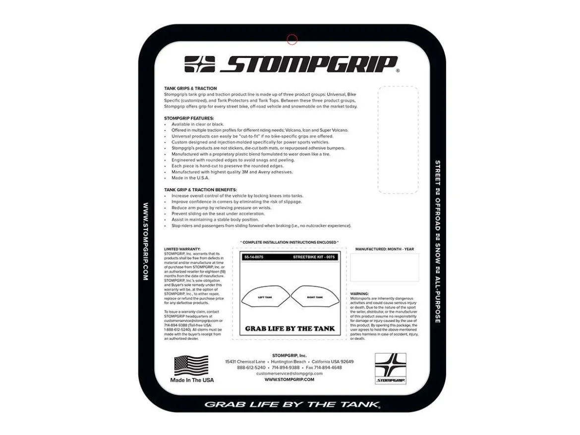 KIT ADESIVI SERBATOIO STOMPGRIP VOLCANO SUZUKI GSX-R750 2006-07