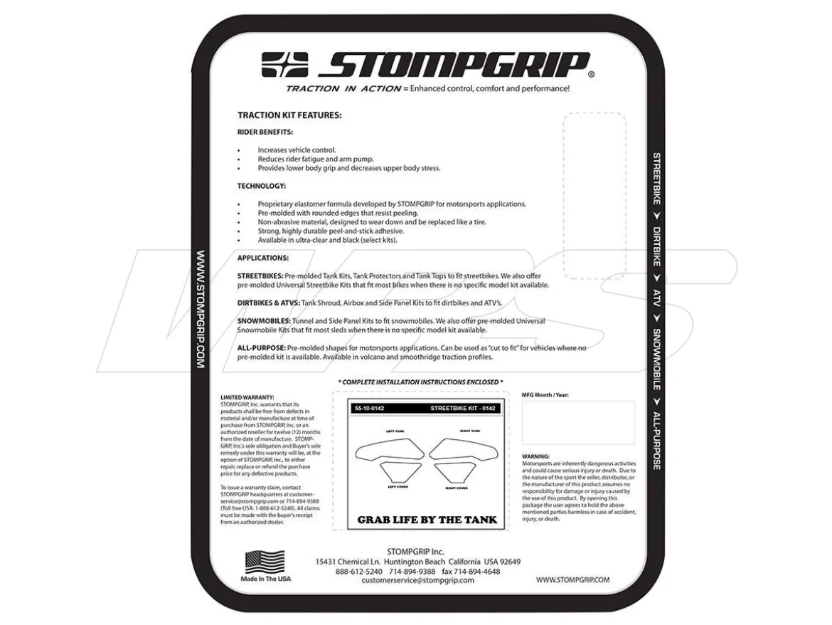 KIT ADESIVI SERBATOIO STOMPGRIP VOLCANO HONDA CBR 1000 RR-R 2020-2022
