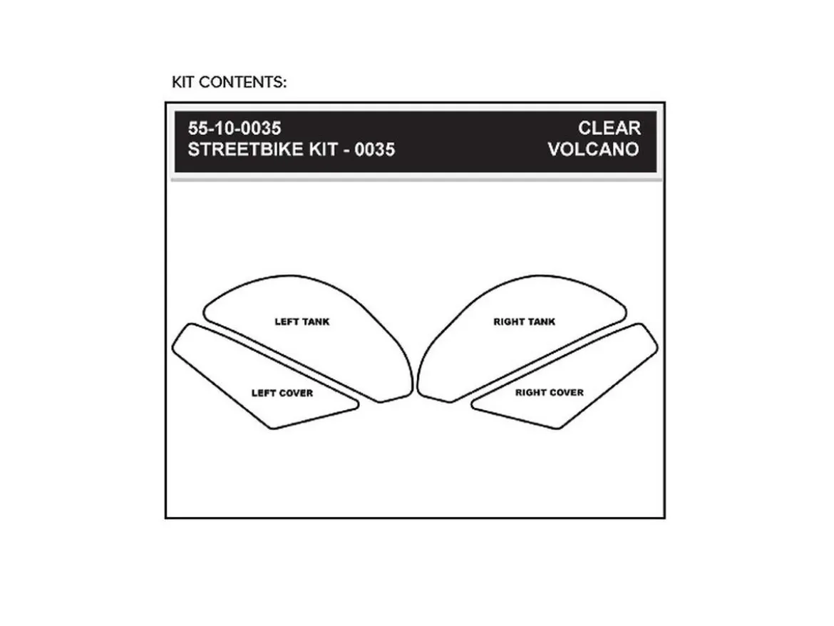 KIT ADESIVI SERBATOIO STOMPGRIP VOLCANO KAWASAKI NINJA 650R 2007-08