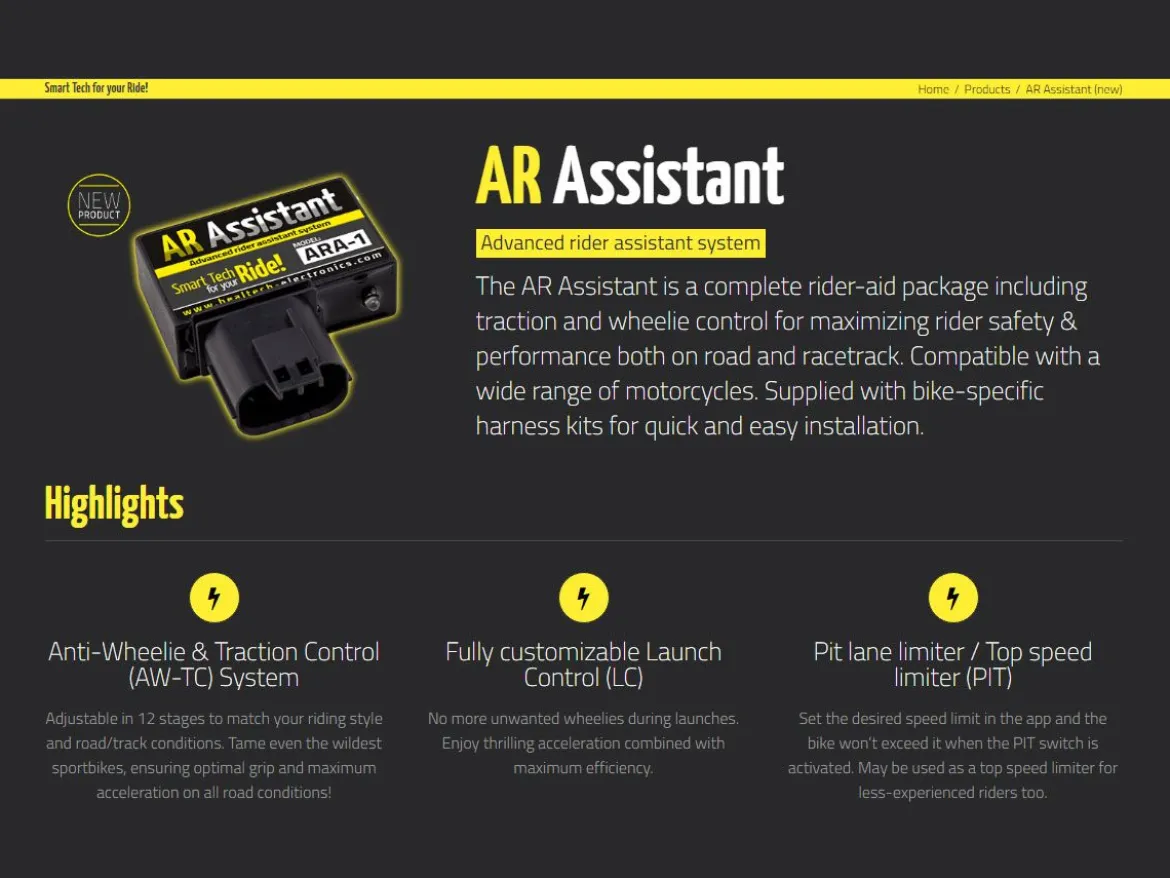 KIT CENTRALINA + CABLAGGIO HEALTECH AR ASSISTANT HONDA CBR 954 RR 2002-2003