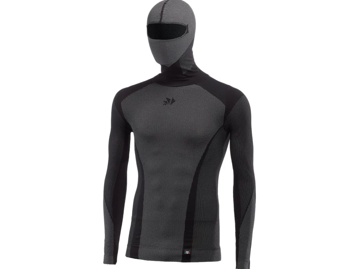 MAGLIA A MANICHE LUNGHE CON CAPPUCCIO 4 STAGIONI SIX2