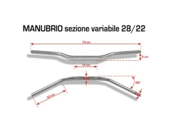 MANUBRIO A SEZIONE VARIABILE 28/22MM BARRACUDA UNIVERSALE