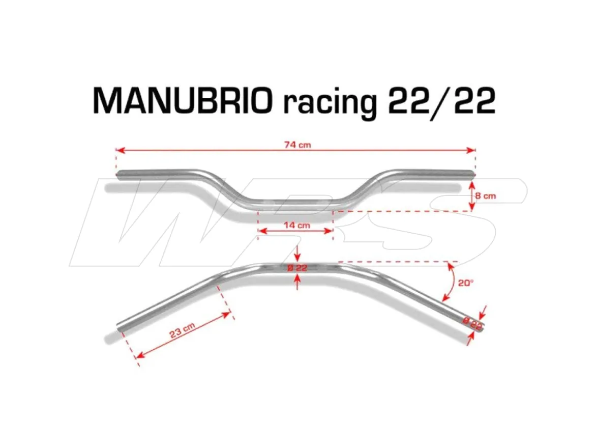 MANUBRIO RACING 22MM NERO BARRACUDA UNIVERSALE