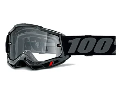 MASCHERA 100% ACCURI 2 ENDURO BLACK LENTE DOPPIA TRASPARENTE