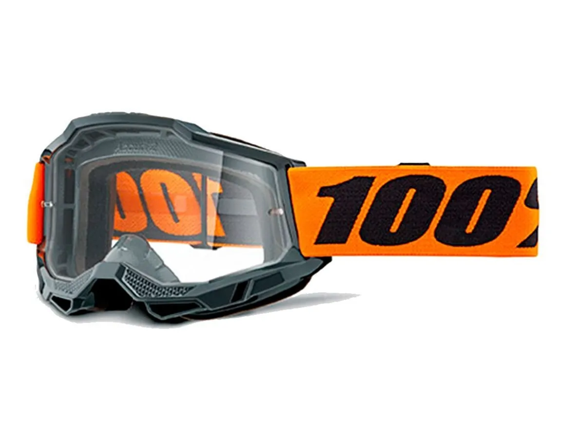 MASCHERA 100% ACCURI 2 OTG ORANGE LENTE TRASPARENTE