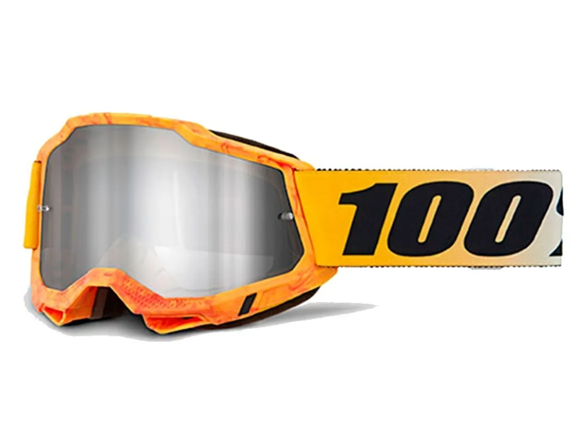 MASCHERA 100% ACCURI 2 RAZZA LENTE SPECCHIO ARGENTO