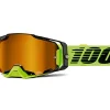 MASCHERA 100% ARMEGA NEON YELLOW LENTE SPECCHIO ORO