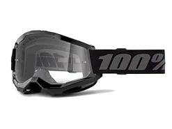MASCHERA 100% STRATA 2 JUNIOR BLACK LENTE SPECCHIO ARGENTO