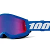 MASCHERA 100% STRATA 2 JUNIOR BLUE LENTE SPECCHIO ROSSA / BLU