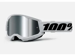 MASCHERA 100% STRATA 2 JUNIOR WHITE LENTE SPECCHIO ARGENTO