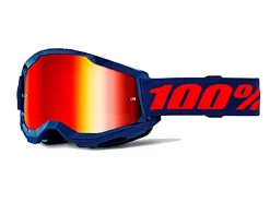 MASCHERA 100% STRATA 2 NAVY LENTE SPECCHIO ROSSA