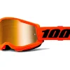 MASCHERA 100% STRATA 2 NEON ARANCIO LENTE SPECCHIO ORO